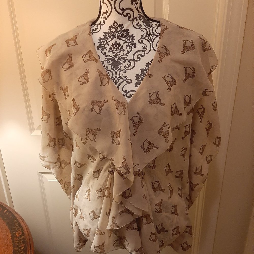 Andrew Charles Cheetah Poncho Top